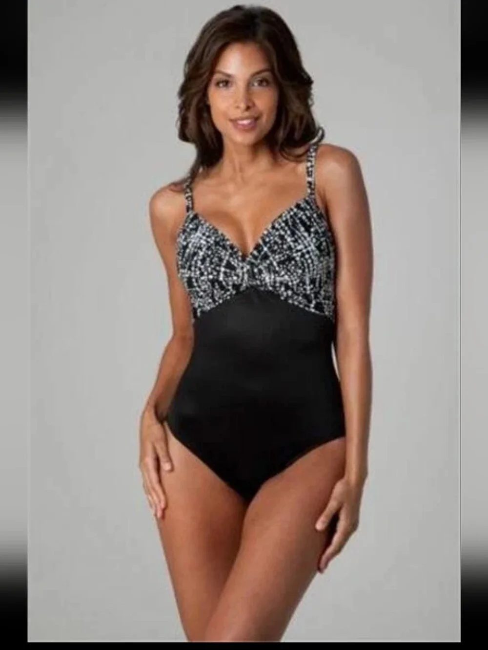 Miraclesuit Roswell Crosstown Traffic Underwire One Piece Swimsuit Size 14
